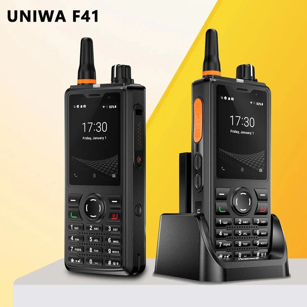 UNIWA 2.4 "Zello Walkie Talkie F41 4G Smartphone Android 8.1 telefono-y-communicazioni Impermeabile PTT 4600mAh NFC Cellulare