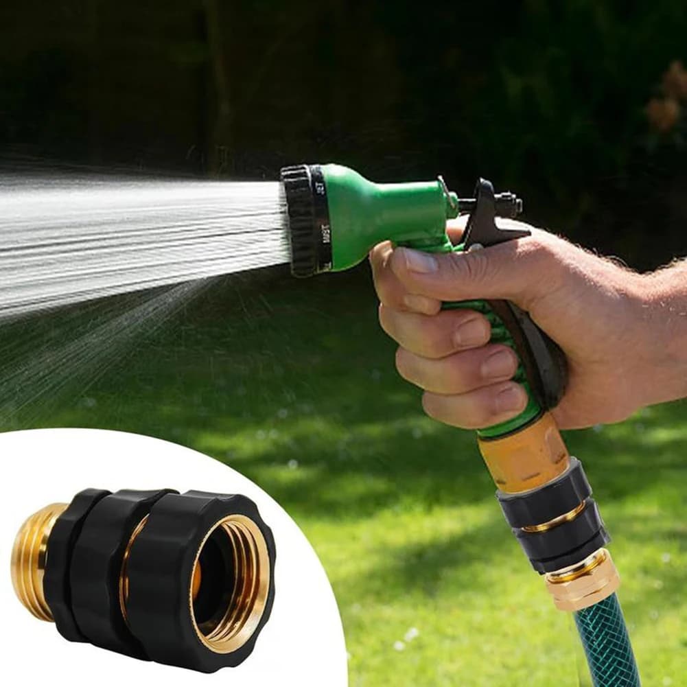 Adattatore per tubo da giardino, connettore rapido da 3/4 di pollice per tubo da giardino, set maschio e femmina per l'installazione dell'impianto di irrigazione del prato.