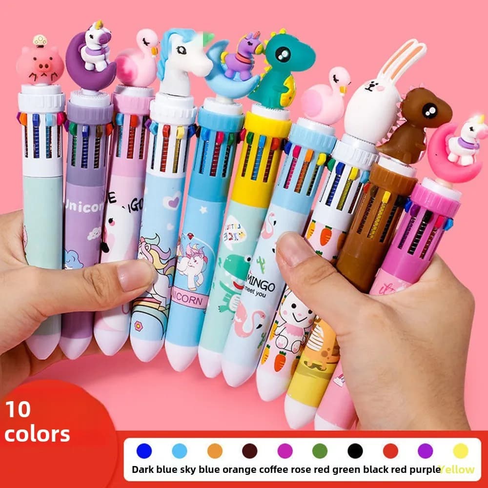 5-20 pezzi 10 colori penna cartone animato regali per bambini festa di compleanno premi per bambini regali di nozze di Natale per gli ospiti confezione regalo festa di carnevale