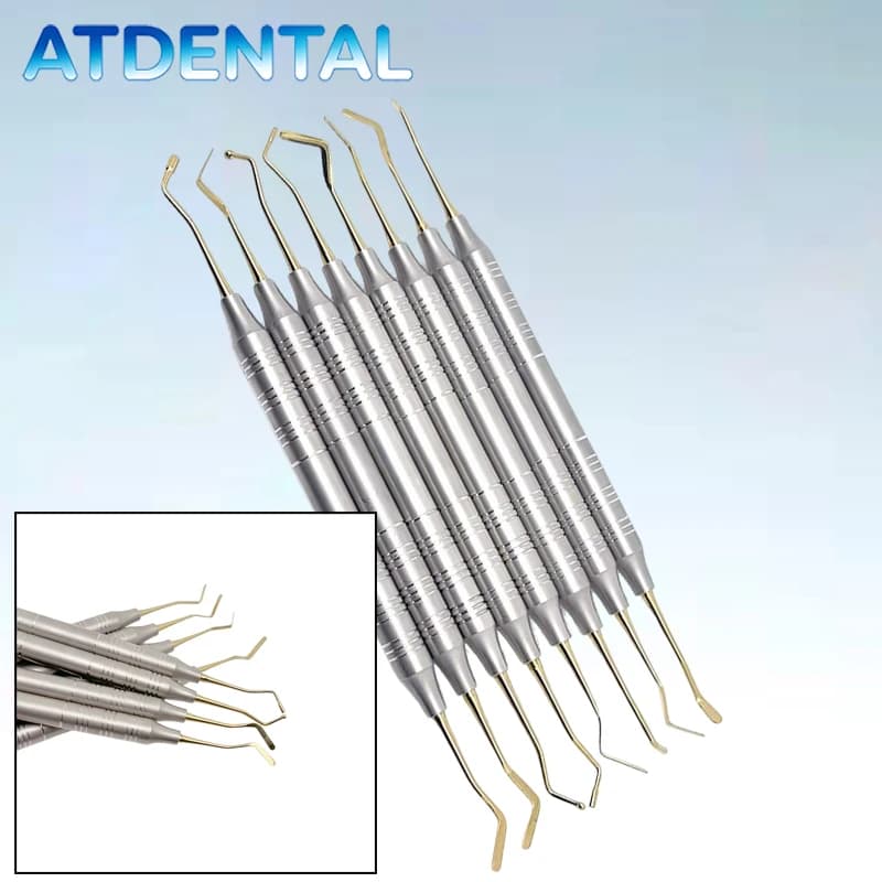 Set di spatole per compositi dentali 8 pezzi, kit professionale per dentisti per restauri e riparazioni, strumento per riempimento in resina