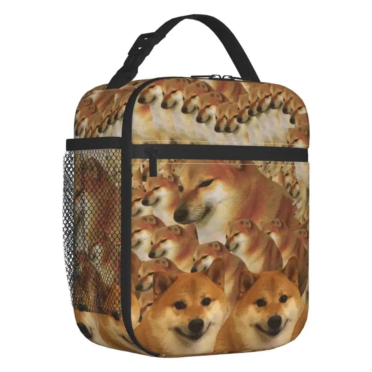 Such Wow Much Retro Cheems Doge Insulated Lunch Bags for Women Shiba Inu Resuable Thermal Cooler Bento Box School
