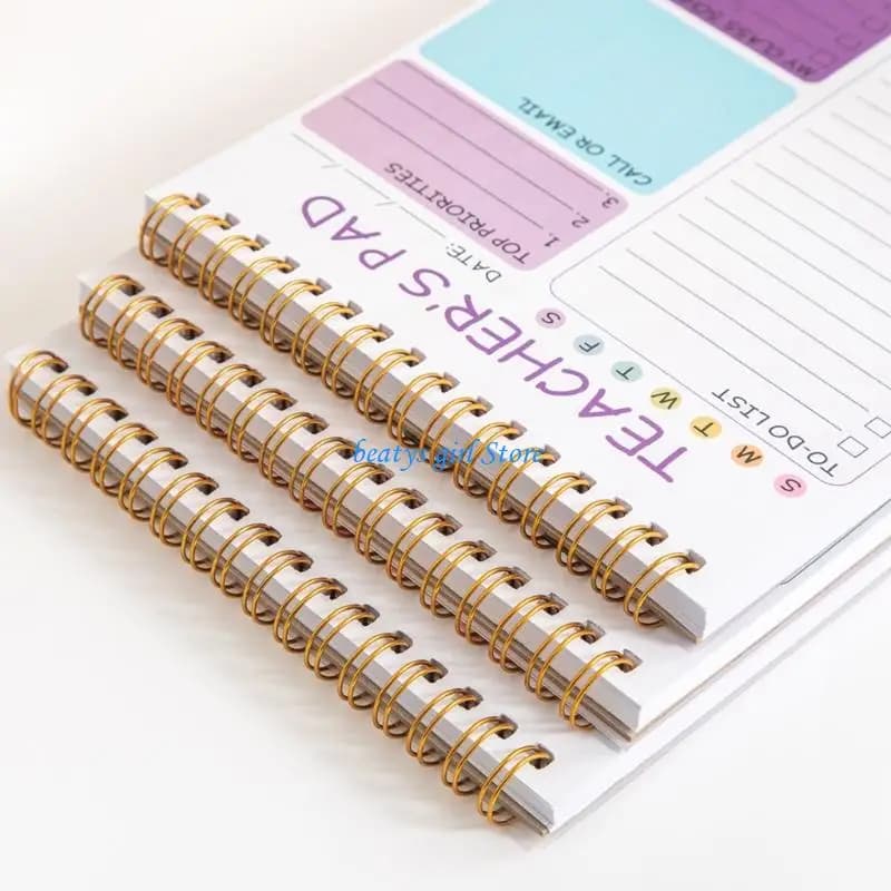 Agenda giornaliera per insegnanti C7AB, blocco note portatile con rilegatura a doppia bobina da 52 fogli per pianificazione
