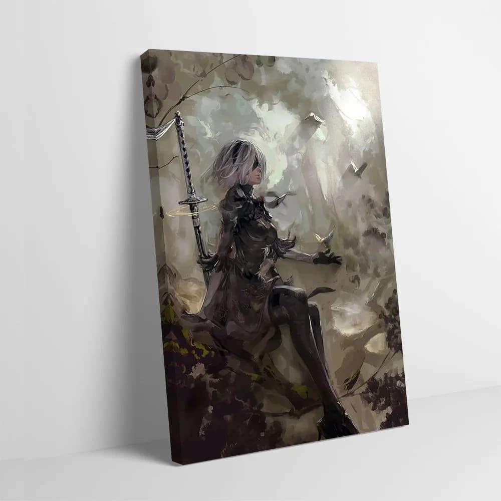 2B - Poster stampabile NieR: Automata, immagini personalizzabili, quadri su tela per decorazioni murali e cornici per decorazione di stanze