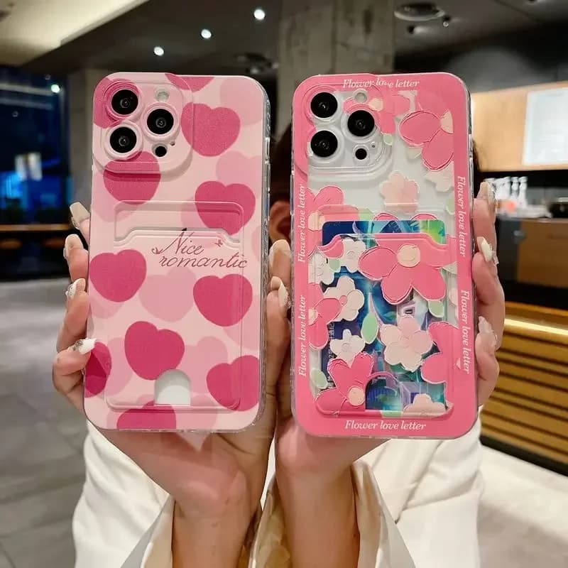 Custodia per telefono con carta di fiori a cuore rosa per Infinix Hot 50 40 30 20 12 11 10 9 Lite 50 40i 30i 20i 12i 10i 10T 10S 11S Play NFC Cover
