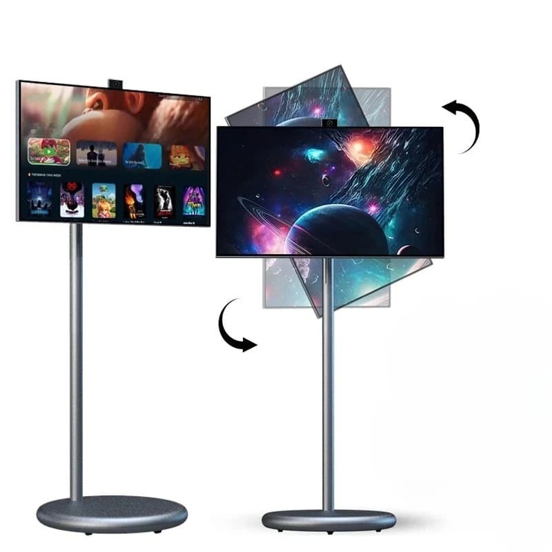 27-32 PC Tablet Grey 6GB+128GB on Wheels, Mobile LCD Display with Charging, Integrated Speaker, Android 13, Smart TV Mobile