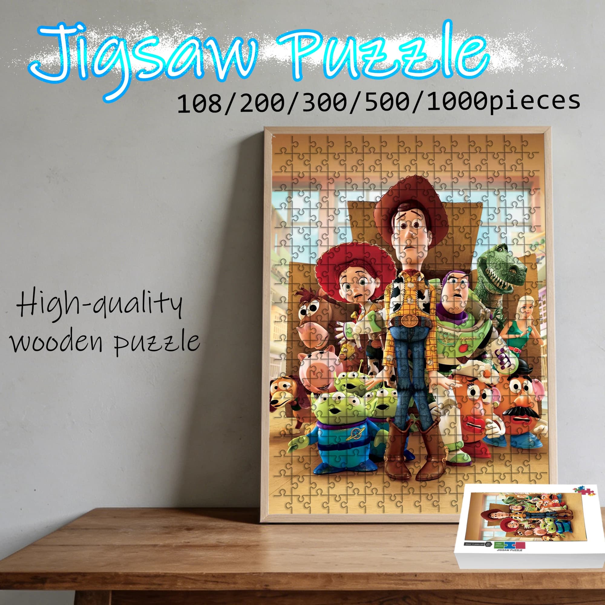 Puzzle di Toy Story con Woody e Buzz Lightyear, 108/200/300/500/1000 pezzi, regalo antistress per fan adulti, alta qualità