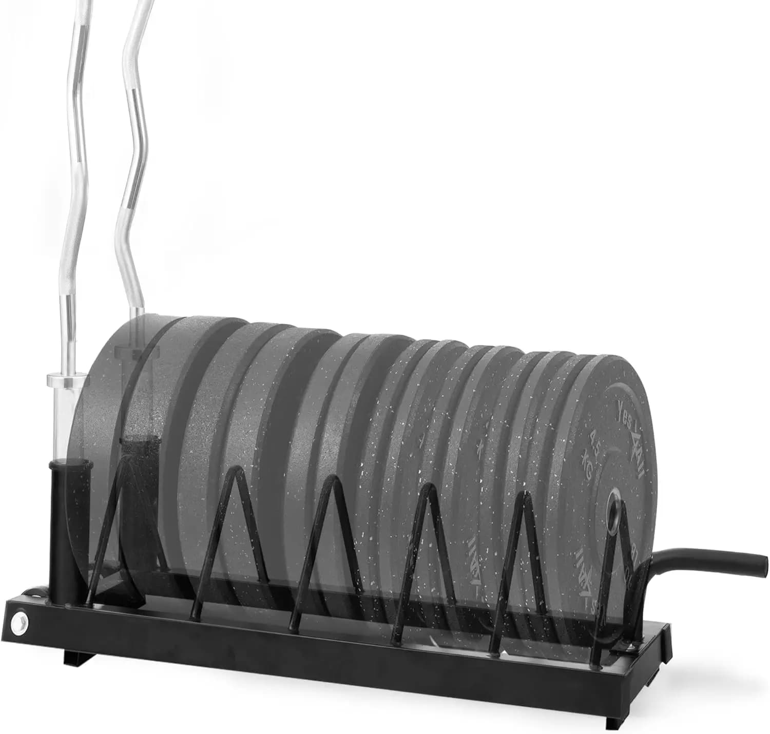 Portable horizontal steel stand with small weight plate at 5 spaces