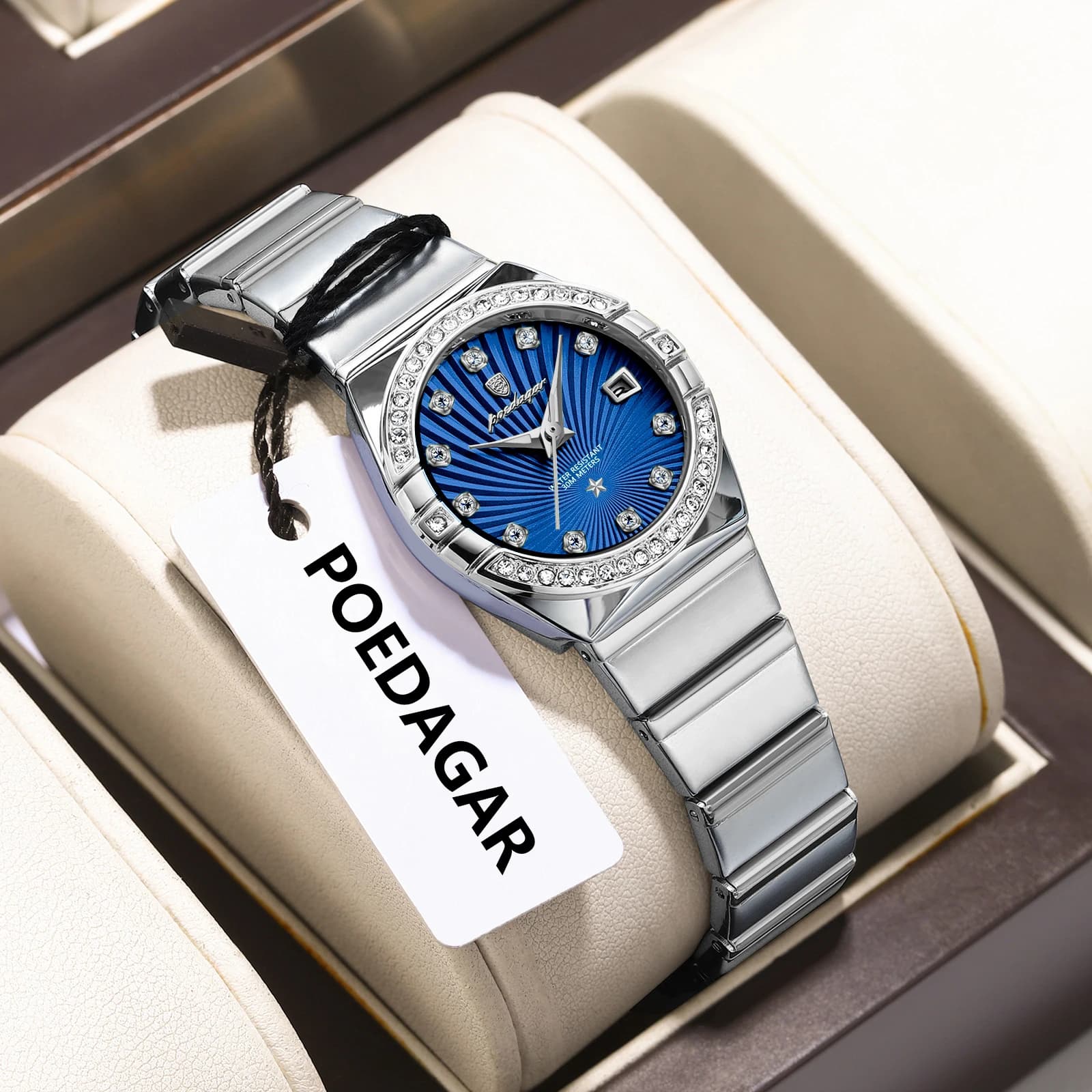 POEDAGAR Luxury Fashionable Women's Watch Elegant and Fashionable Quartz Women's Watch with Luminous Waterproof Stainless Steel Date