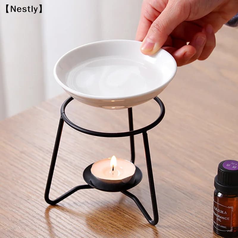 1 Pezzo Bruciatore per Aromaterapia, Diffusore di Oli Essenziali, Portacandele Tealight, Diffusore di Aroma, Decorazione per Spa e Meditazione〔Nest〕