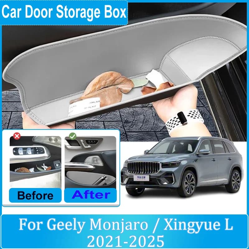 Porta dell'auto Scatola di Immagazzinaggio Per Geely Monjaro 2024 Xingyue L 2021-2025 Porta di Protezione Slot di Stoccaggio Tasca Organizzatore Scatole Accessori