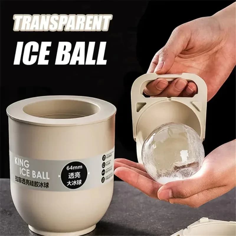Stampo per palline di ghiaccio grandi per whisky trasparente senza bolle Stampo ghiacciato per uso alimentare Grande contenitore per ghiaccio a sfera rotonda cristallino fruscio puro