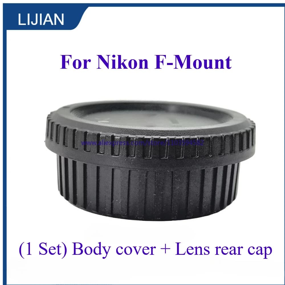 NEW 2-in-1 Body cap Objective + Black Plastic Rear Cover for Nikon F Mount D90 D300 D600 D610 D700 D7200 D7500 D800 D810A Camera