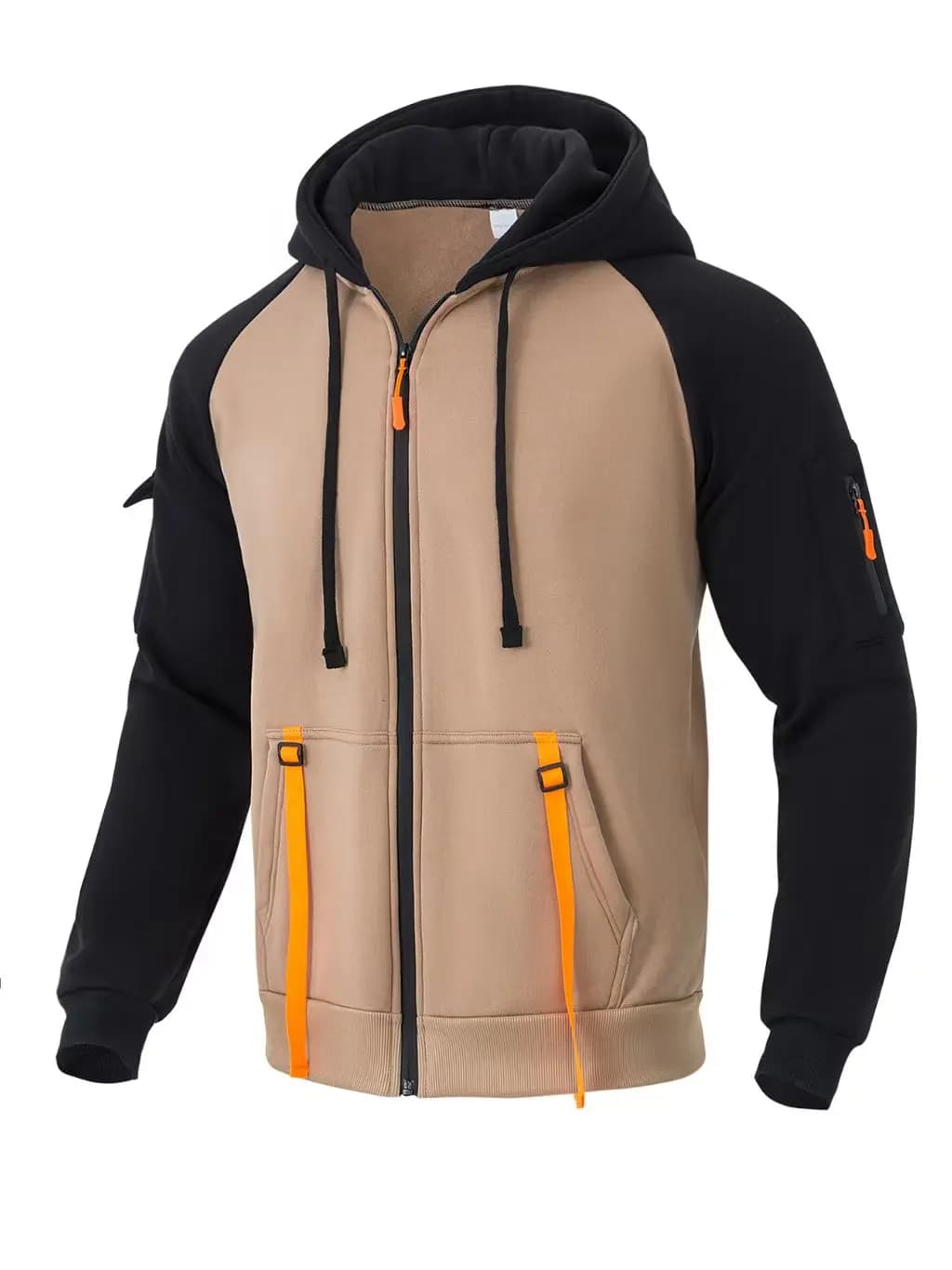 Autumn and winter men's sportswear long sleeved jacket hooded sweatshirt zipper closure jacket men's hooded sweatshirt casual sp