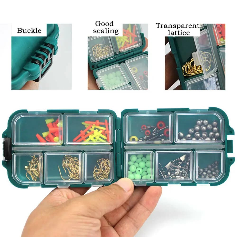 1pc fishing gear box for waterproof fishing gear with 10 grills fishing gear accessories