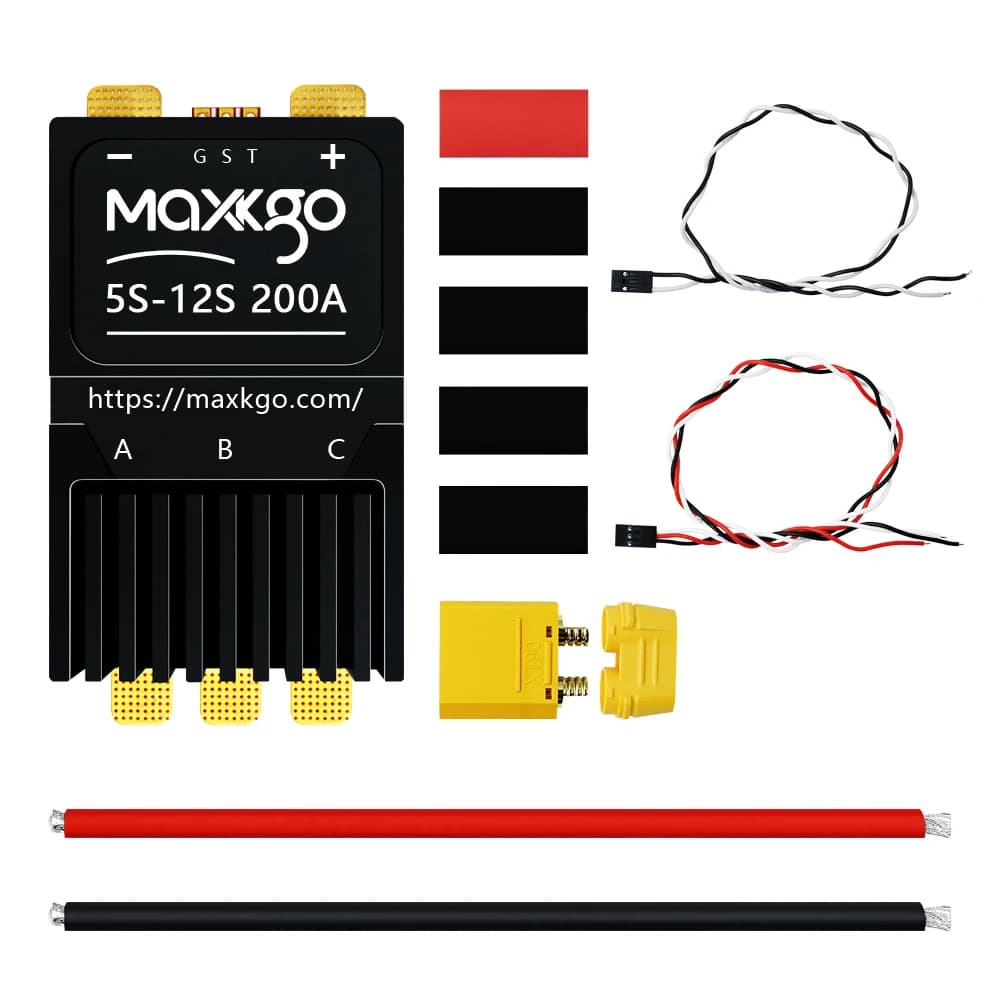 MAXKGO 200A 5-12S Brushless Motor ESC AM32 For Heavy Lift Agricultural Drone Multi-Rotor Drone RC Aircraft Fixed-Wing FPV