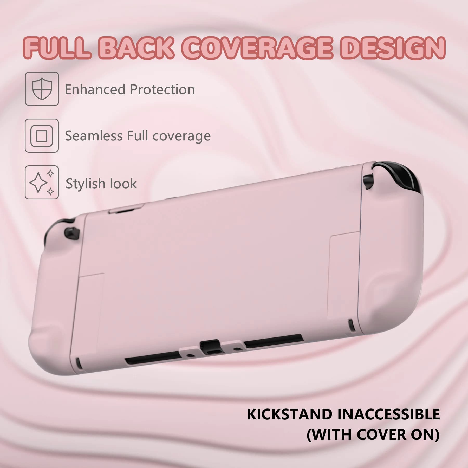 Custodia rigida PlayVital per Nintendo Switch 2, cover antiscivolo per Joy-Con 2, agganciabile con supporto pieghevole e copri joystick - Rosa