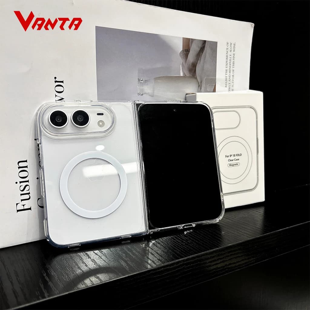 For iPhone Duo Case For MagSafe Clear Magnetic Wireless Charging Shockproof Corner TPU Slim Protection Cover For iPhone Fold