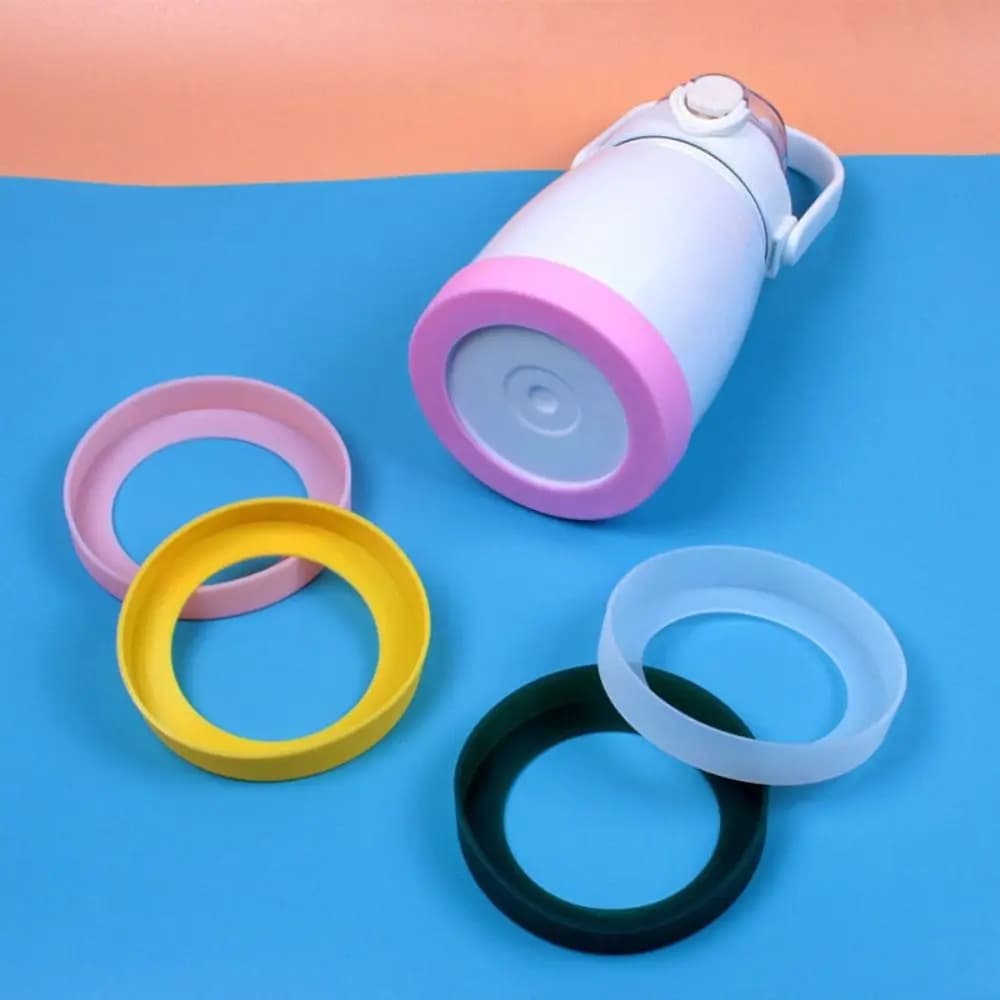 11.5/12/12.5cm Silicone Boot for Water Bottle Anti-slip Heat Insulation Water Cup Protective Cover Multiple Sizes Round