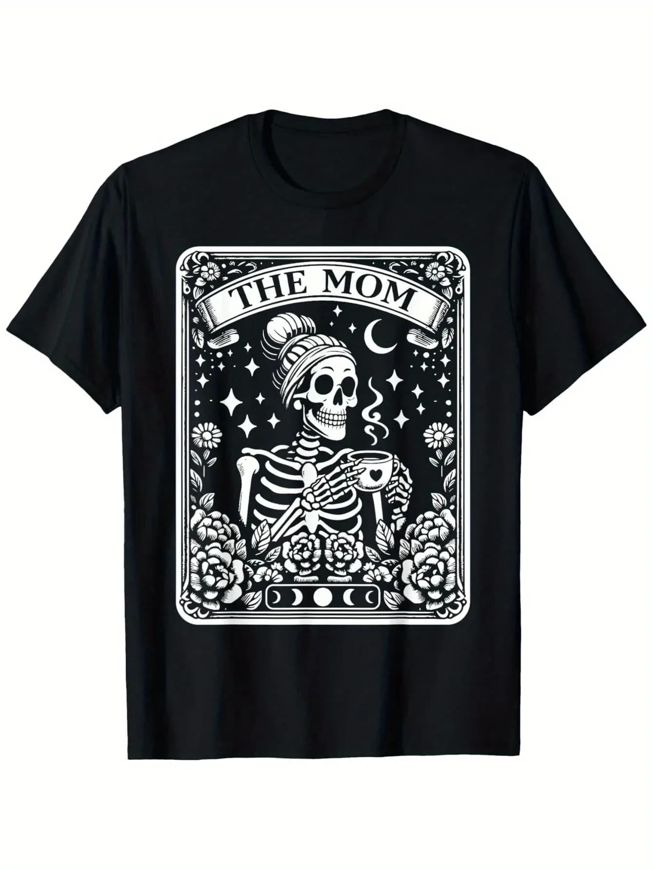 T-shirt Mom Tarot Card Skeleton - 100% cotone, S-3XL, maglietta fitness da uomo per la festa della mamma