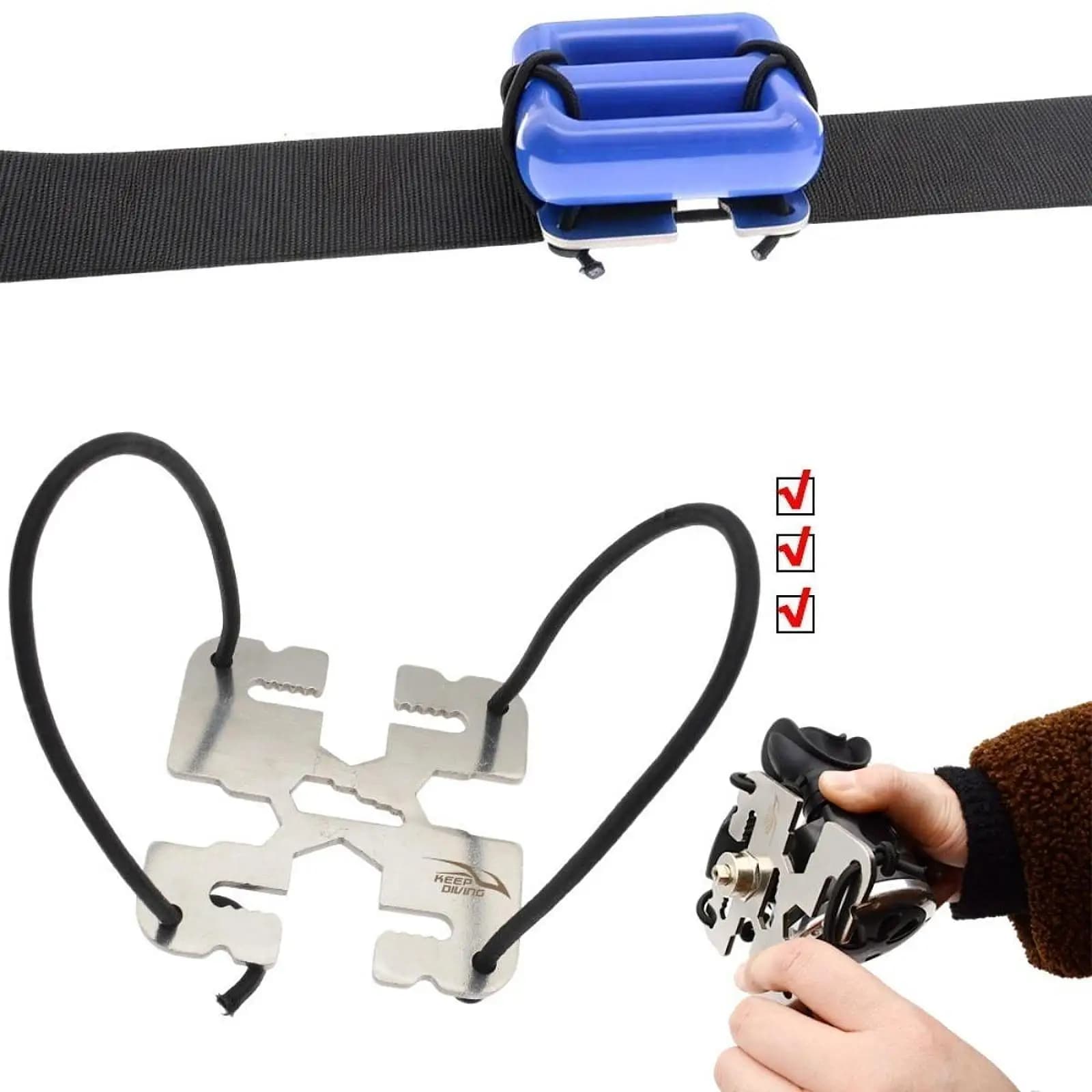Durable Scuba Diving Backplate Webbing Compatible Accessory for BCD Harness and Underwater Diving Kit