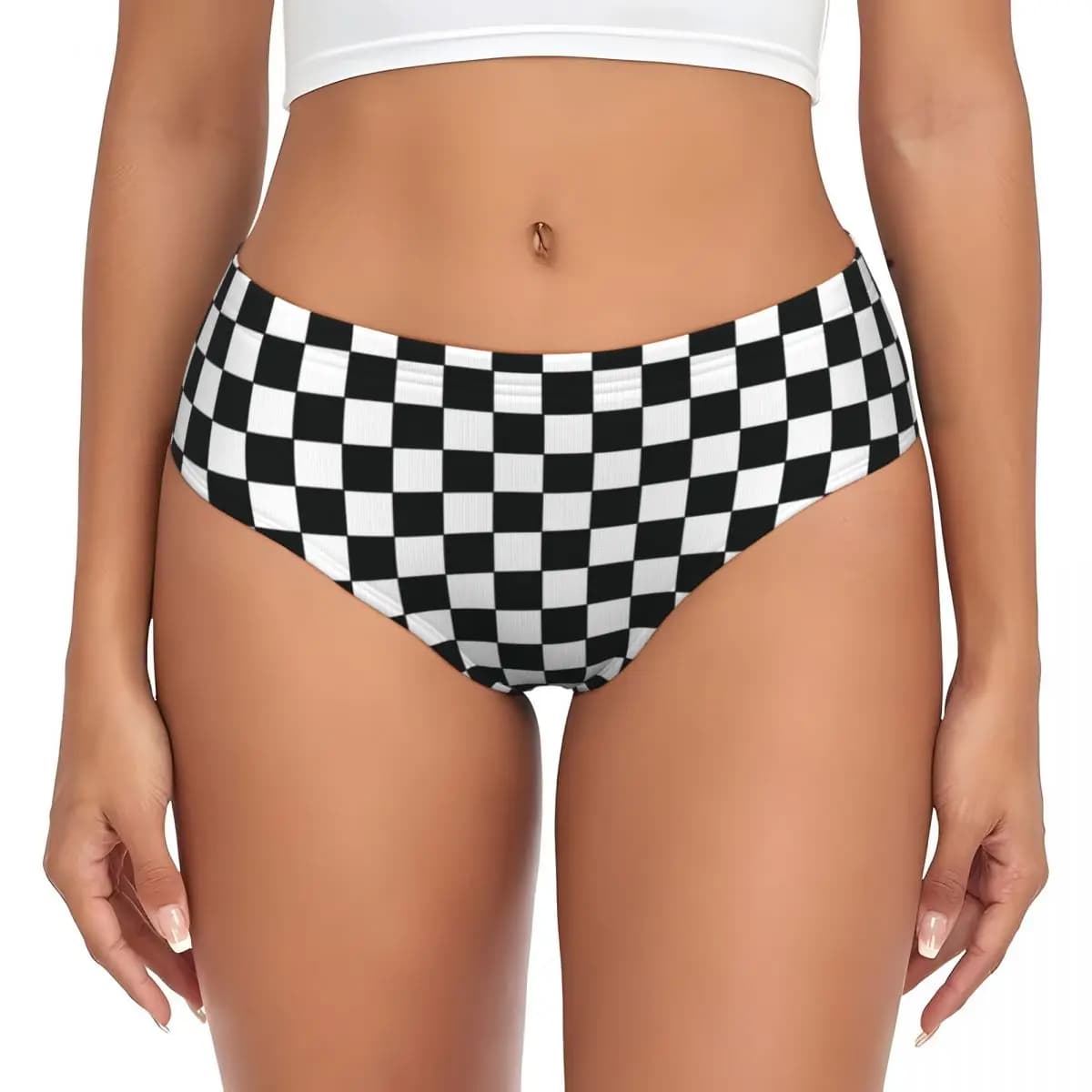Women's custom square briefs, comfortable and elasticized, white and black. Women's Briefs