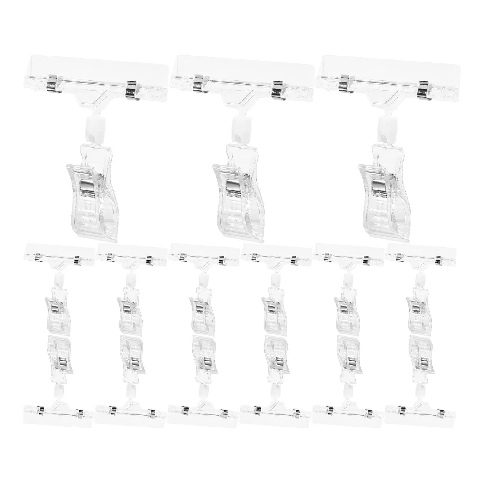 20 Pezzi Clip in Plastica per Cartellini Prezzi, Supporto Regolabile per Esposizione al Dettaglio, Clip per Etichette di Merci su Scaffali di Supermercati e Negozi