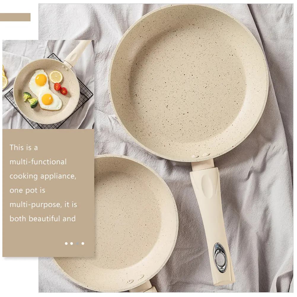 Aluminium, light and portable non-stick pan, for breakfast, steak cooking, eggs, domestic use in kitchen, robust