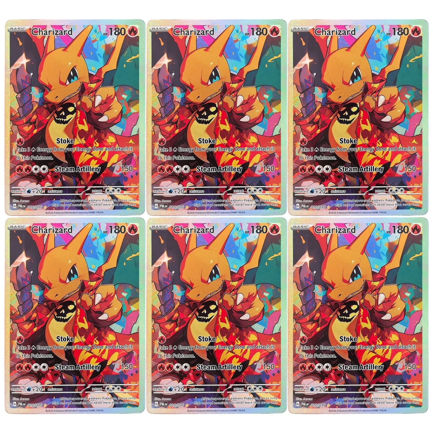 Homemade Pokemon TCG English Flower shirt Cross Dressing Charizard Fan Art Anime Game Collection Card Toy
