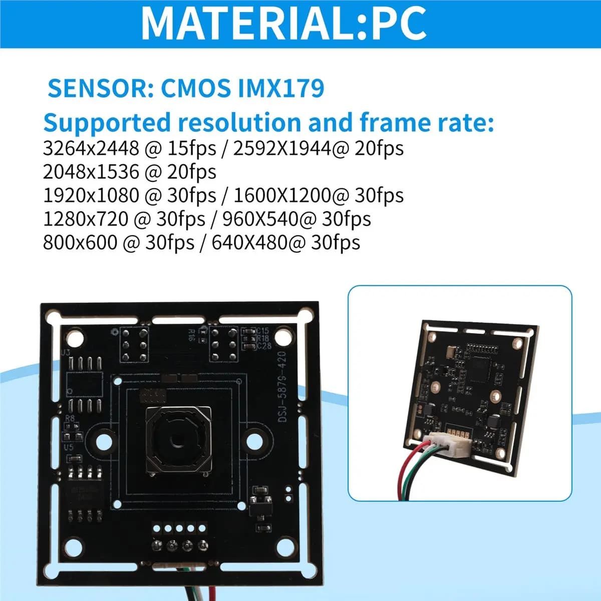 Modulo Fotocamera INABEZ con Autofocus, Sensore CMOS IMX179 da 8MP, HD 4K 3264 X 2448, Scheda Webcam Mini USB2.0 Mjpeg per Linux, Windows