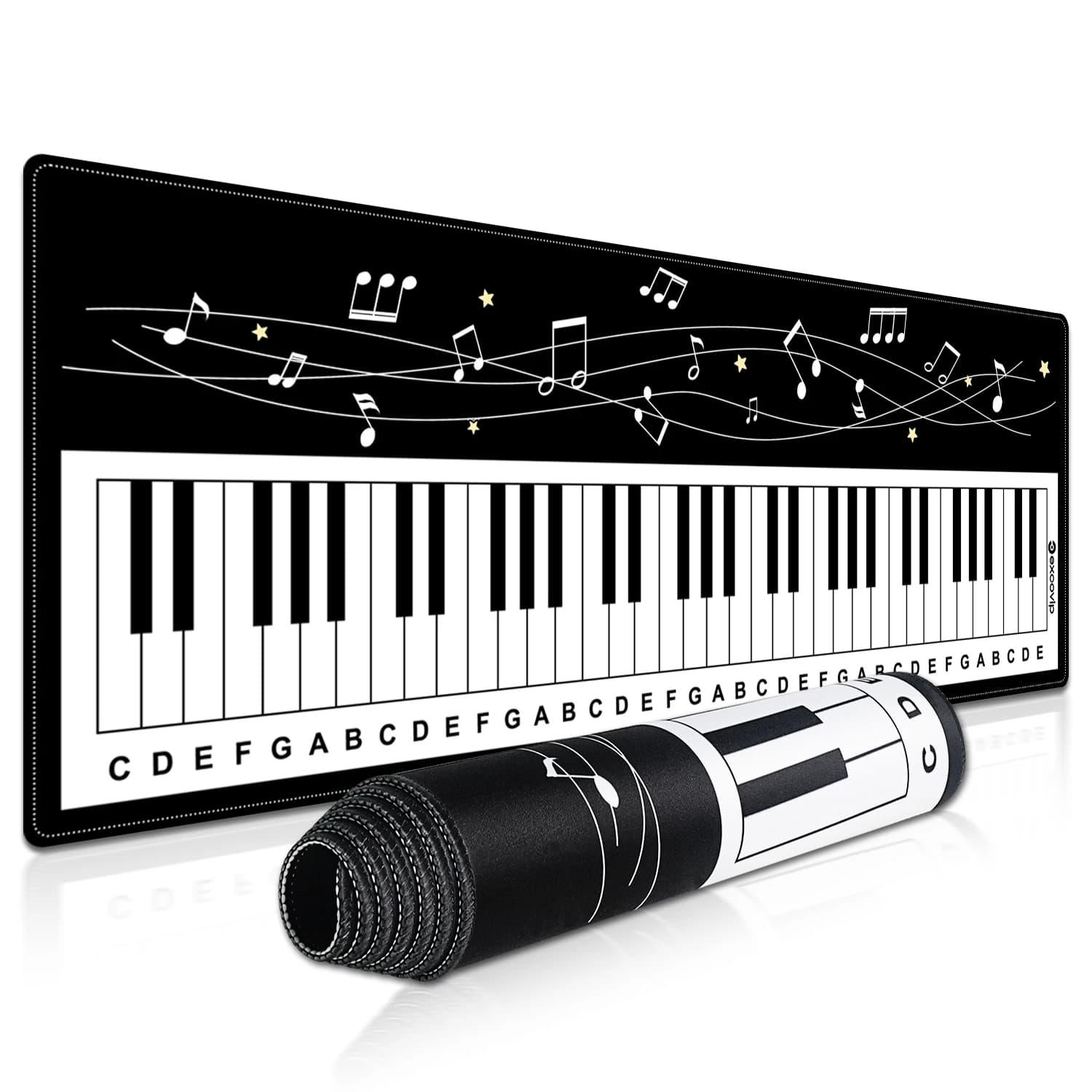 Tappetino per mouse da gioco per pianoforte EXCO Tappetino per scrivania per computer di grandi dimensioni Tappetino per mouse con tastiera con bordo cucito Base in gomma antiscivolo per ufficio domestico