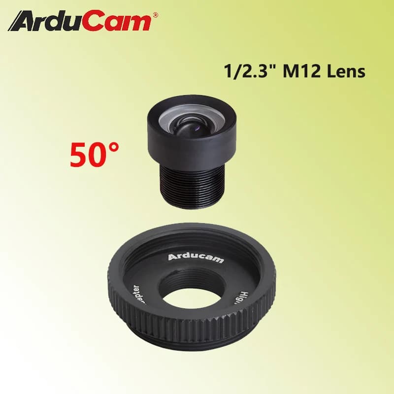 Arducam lens 50 degrees 1/2,3" M12 with lens adapter for high quality Raspberry Pi camera