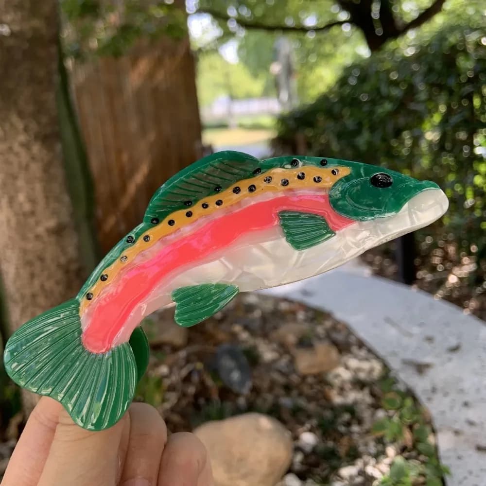 Unique Large Fresh Trout Hair Claw Cartoon Acetate Fish Hair Claw Clips Colorful Dopamine Hair Accessories Women Girls