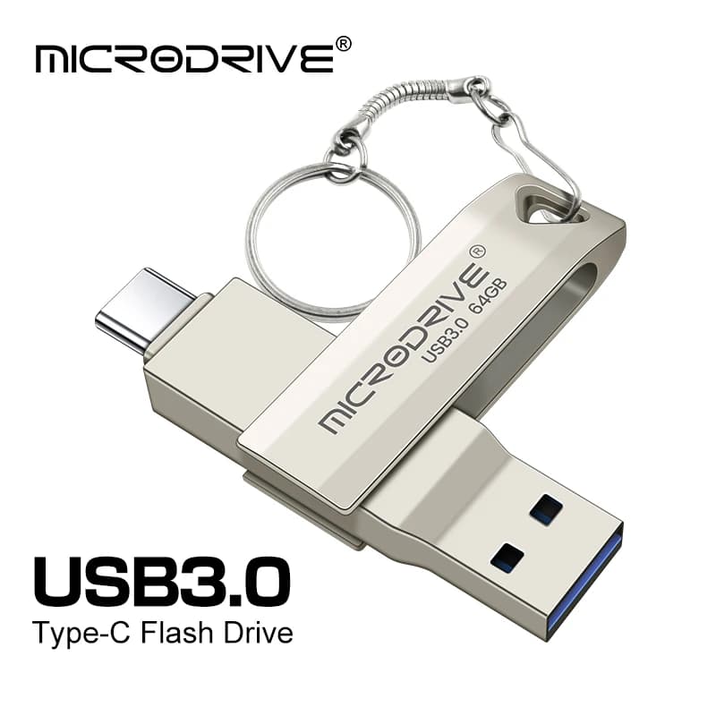 Chiavetta USB 2 in 1 OTG USB-C Chiavetta USB 3.0 in metallo Chiavetta USB 64 GB 128 GB 256G USB3.0 Dual C Pendrive