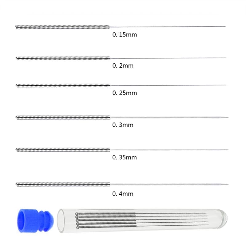 10 pezzi di aghi per la pulizia dell'ugello in acciaio inossidabile strumento 0.15mm 0.2mm 0.25mm 0.3mm 0.35mm 0.4mm trapano per parti di stampanti 3D con ugello V6