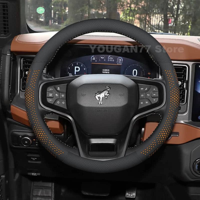 Coprivolante in Pelle per Ford Bronco 2024 2025, Coperture Antiscivolo per Interni Auto, Accessori Ford Bronco 2025