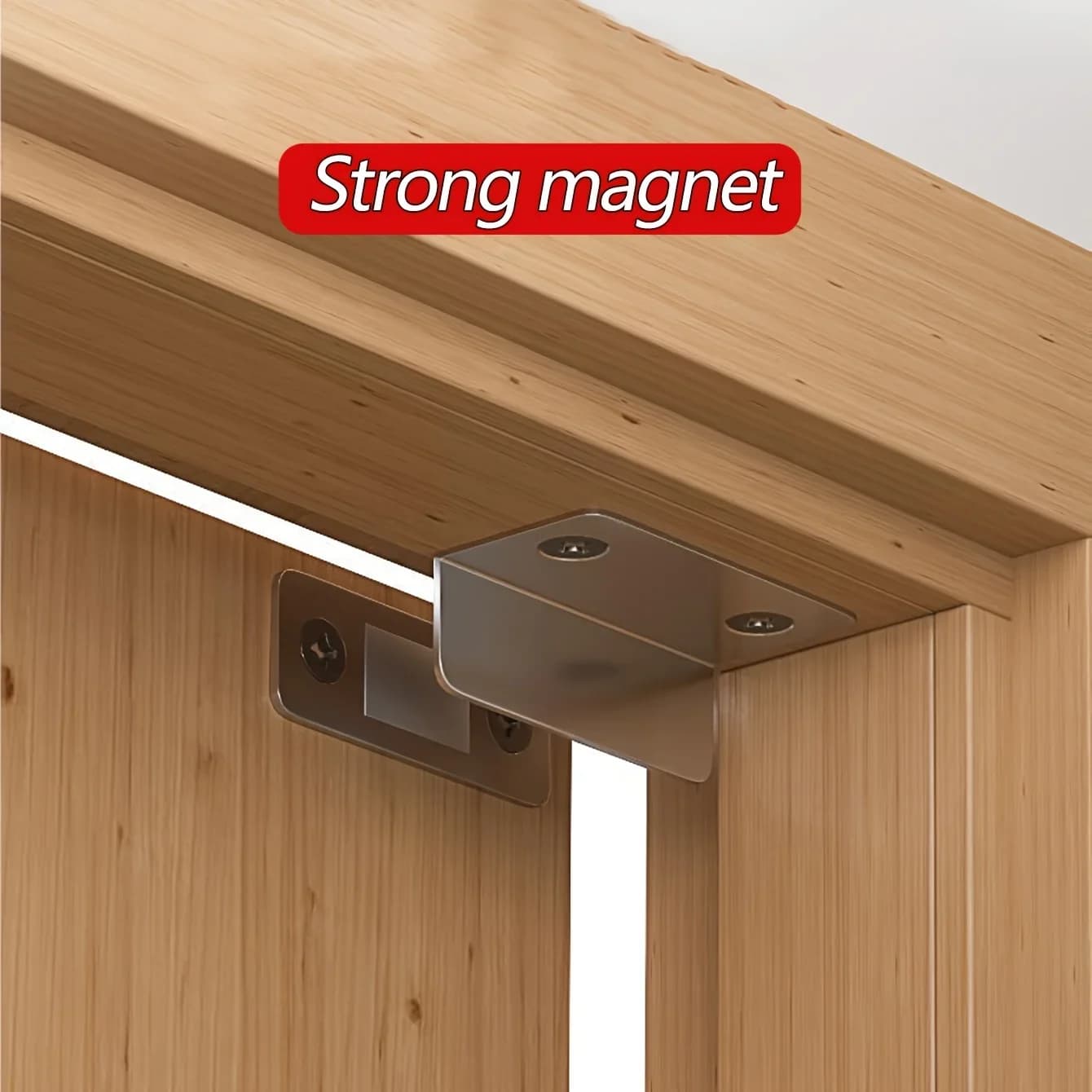Cerniere magnetiche nascoste a forma di L da 2 pezzi, cerniere sottili per armadio con chiusura morbida in acciaio inossidabile con superficie lucida