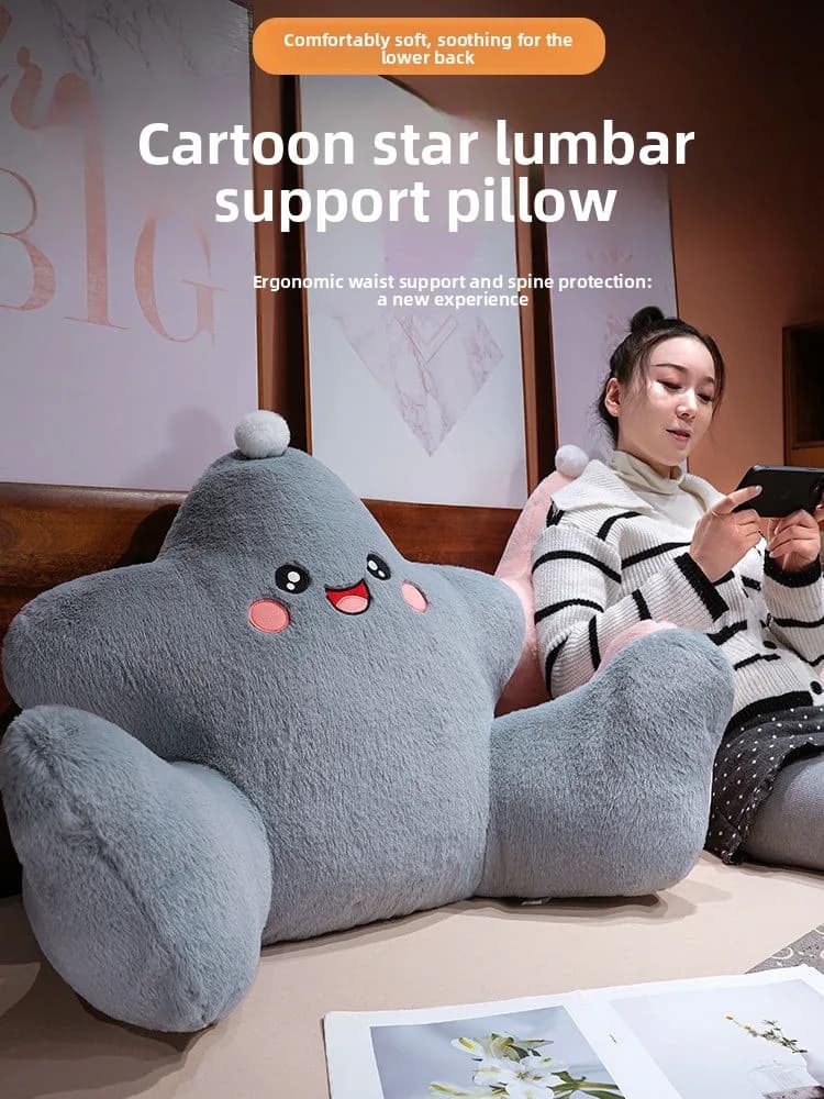 Cuscino Morbido in Peluche per Letto, Divano, Lettura, Dormitorio Studentesco, Supporto Lombare, Stile Carino in Fibra di Poliestere