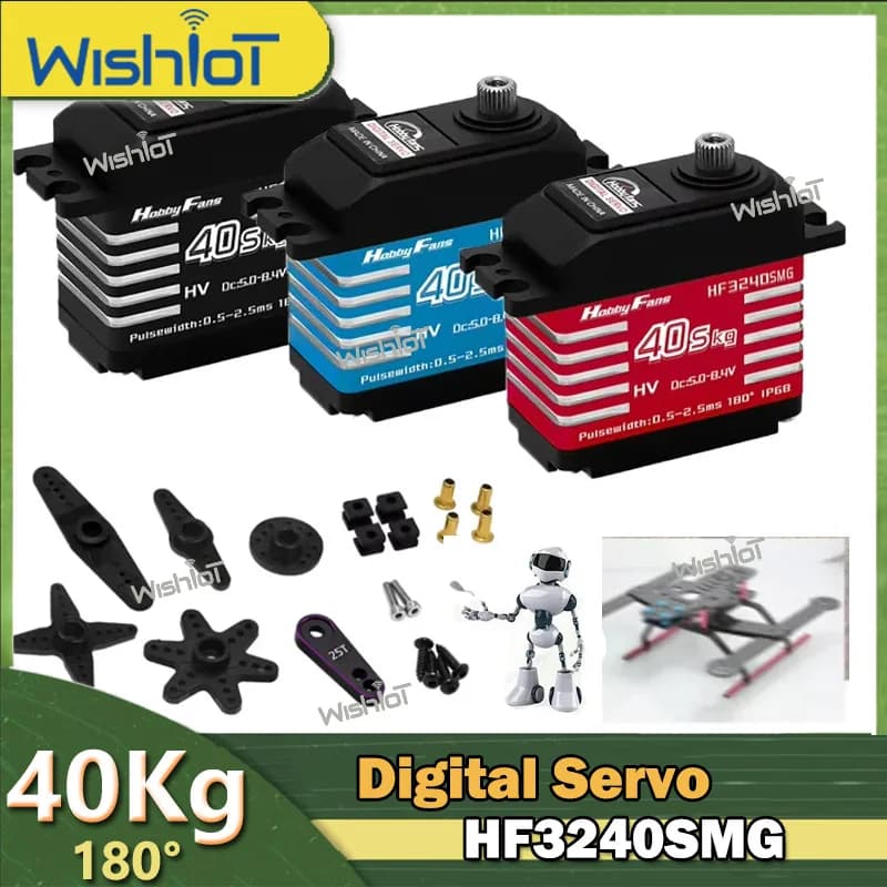 40KG HF3240SMG Metal Gear Digital Servo Brushless Motor 180 Degrees Angle Controllable Servos DIY Toys Parts for RC Car Crawler