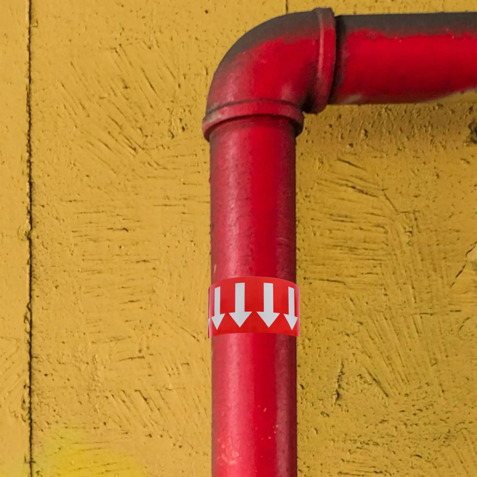 1 Roll Direction Indication Sticker Red Arrow Adhesive Polystyrene Material Self Adhesive Arrow Label for Water Gas