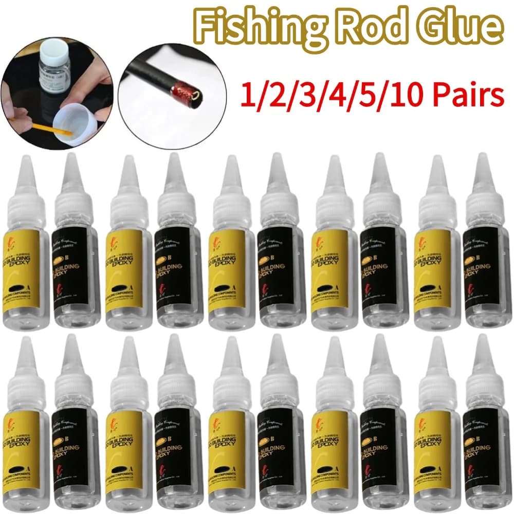 2 pieces fishing rod fishing rod resin epoxy glue AB transparent glue for string fishing rod glue epoxy fishing rod varnish