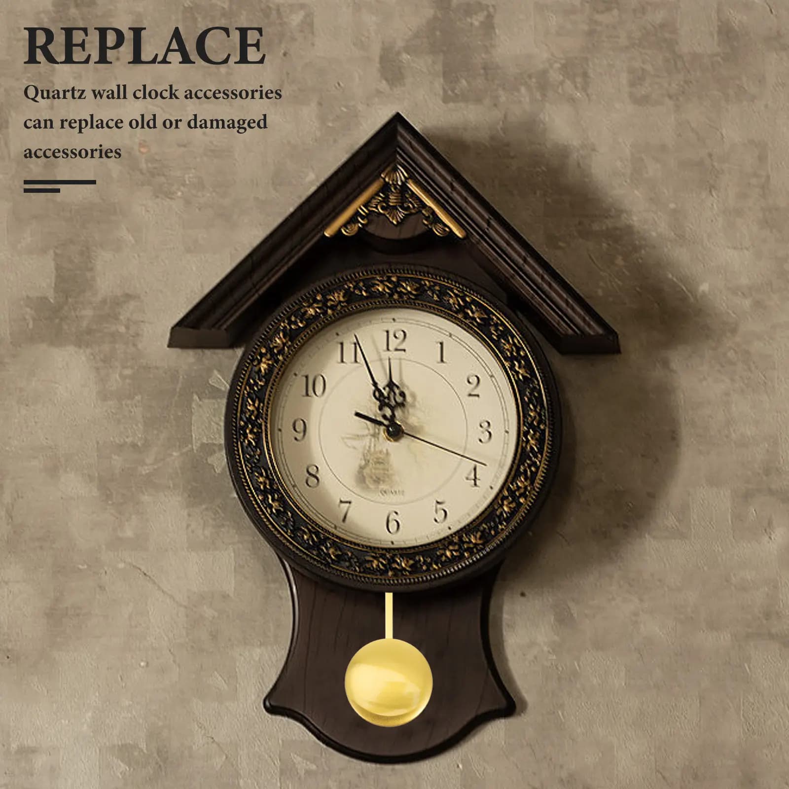 Quartz Wall Clock Pendulum Metal Replacement Part Decorative Alloy Accessory for Home Dorm Decor