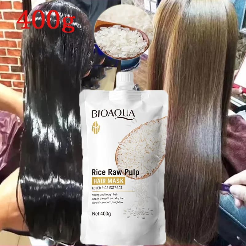 5 seconds Magic Rice Keratin Hair Mask Repair damaged crespi hair Soft shiny smooth Moisturizing Feed the hair roots care