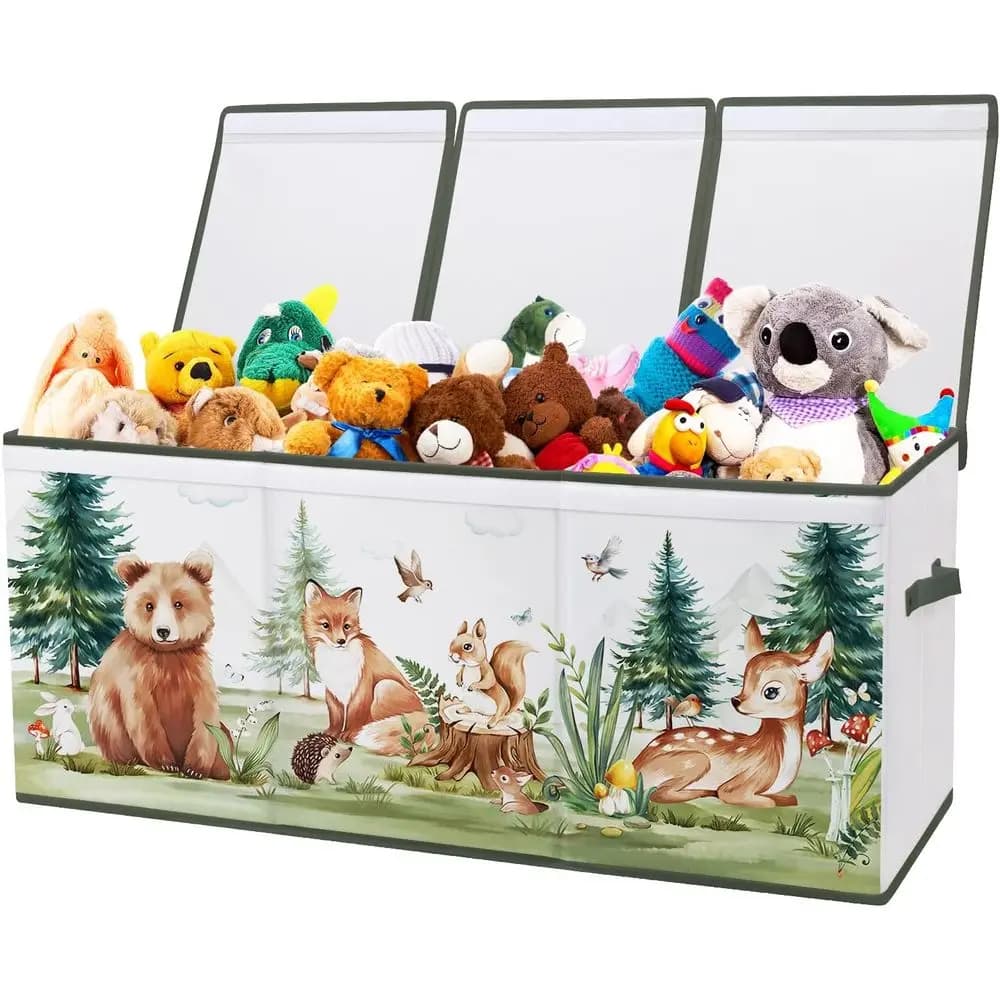 Large container for toys with lid or for children, folding container for toys with handles for boys and girls, sturdy and waterproof