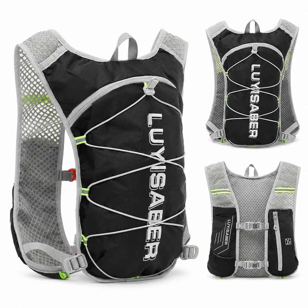 Lightweight Cycling Hydration Backpack Reflective Running Vest Water Resistant Trail Pack for Hiking Marathon Men Women