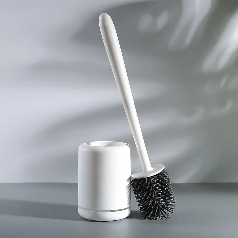 Supporto per set spazzole per WC Setole in nylon/silicone Supporto per finestre a terra creativo Spazzola per lavabo Strumenti per la pulizia della toilette