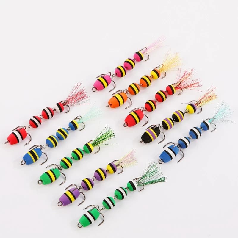 1PCS EVA Foam Floating Lure Swimbait Wobbler Bass Pike Lure Artificial Baits with Three Anchor Hooks Fishing Tackle