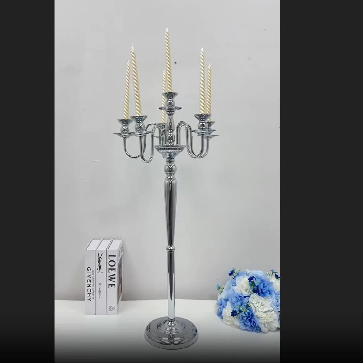 10 pz) H120 cm) Cerimonia Nuziale Zoccolo Centrotavola Decorazione Oro Argento Sfondo candela Fiore Stand Decorazione Del Partito 2997