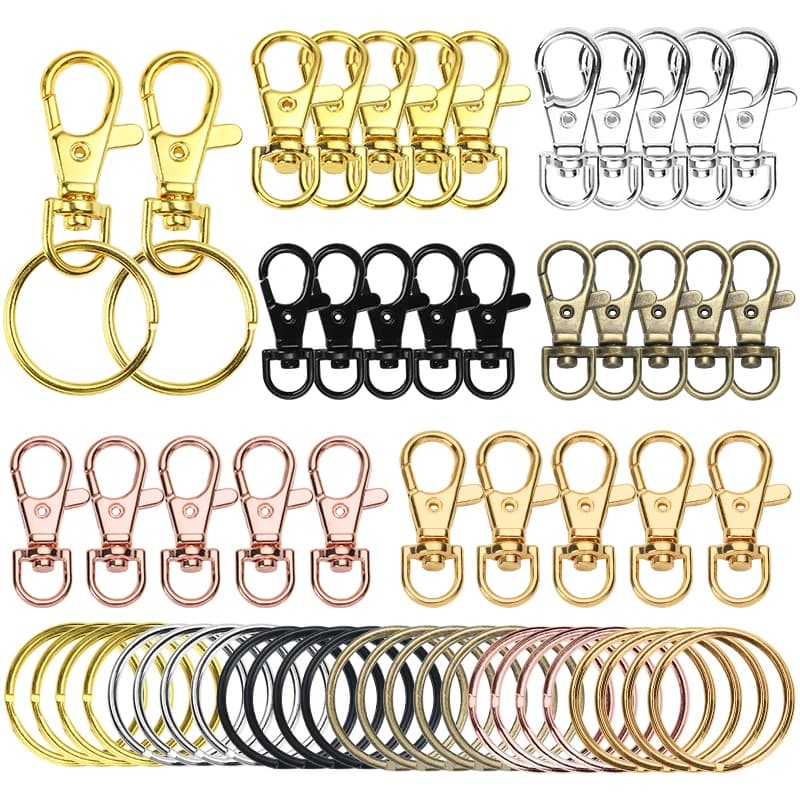 10 pz/lotto 23/32/36/38mm moschettone ganci portachiavi 6 colori creazione di gioielli fai da te trovare per collana braccialetto catena forniture