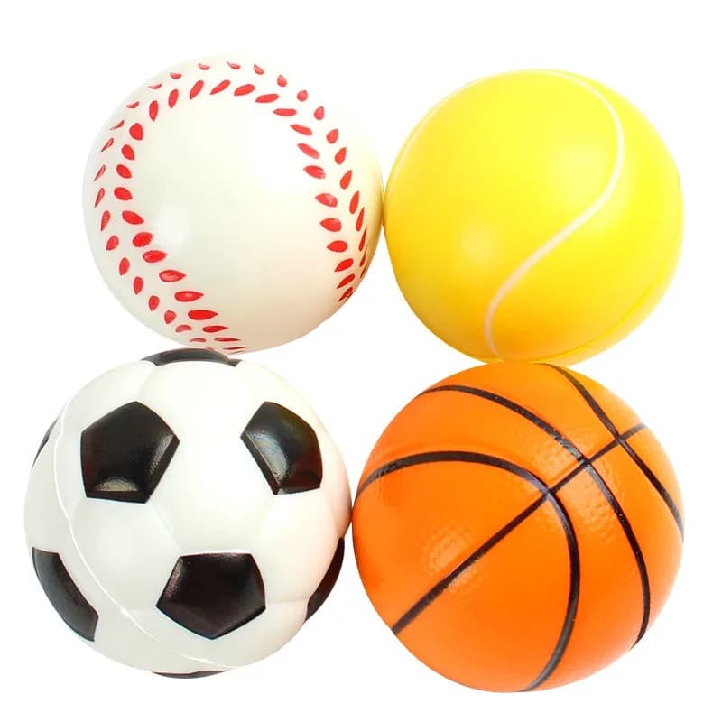 Set di 3 Palline Antistress Sportive per Bambini e Adulti, Mini Palloni da Calcio, Basket, Baseball e Tennis, Decorazioni per Feste e Giochi