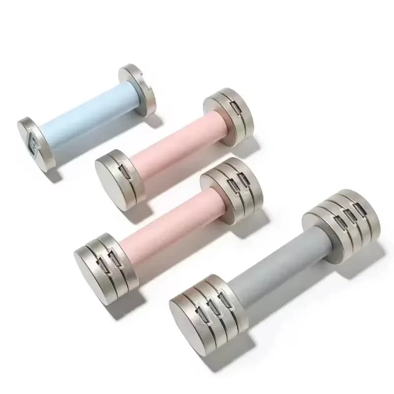 Manubri Regolabili in Ghisa Rosa Bianco Blu Grigio con Design Antiscivolo per Donna Palestra Casa Fitness Allenamento Nuovo Arrivo